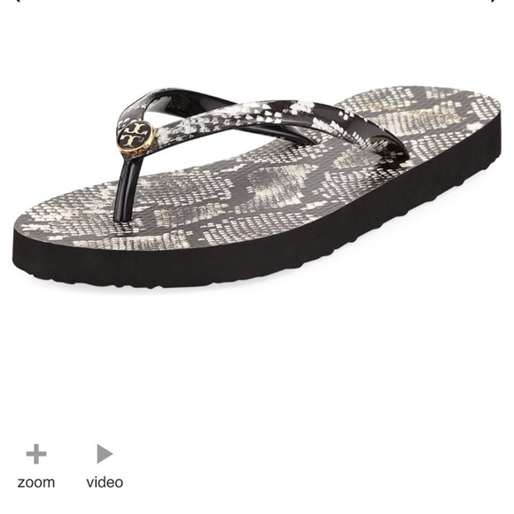 tory burch snake print flip flop